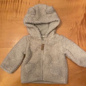 Carter’s 3 Month Fuzzy Hooded Zip Up Cream Jacket
